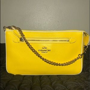 Perfect condition yellow Coach mini Handbag